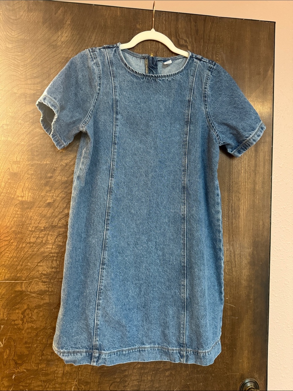 Blue Denim Short-Sleeve Dress